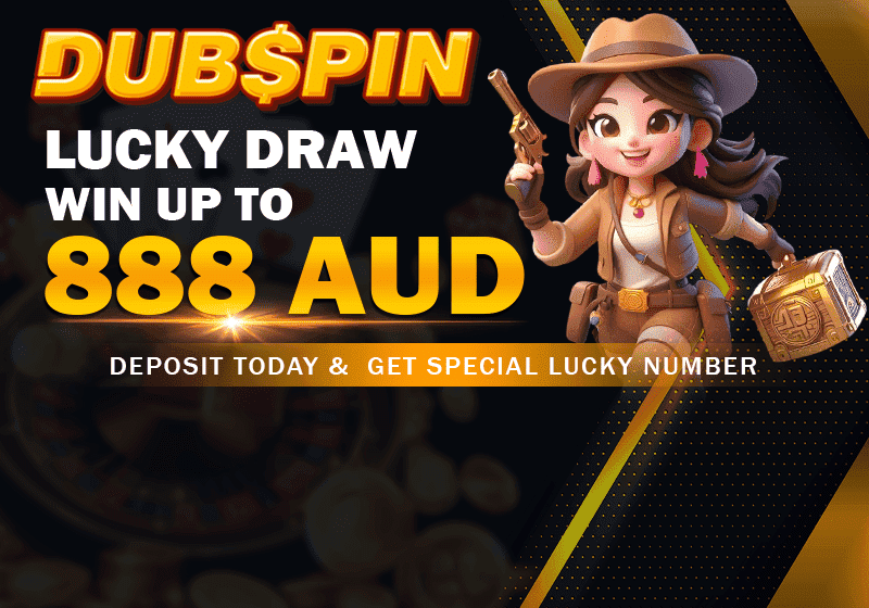 Dubspin lucky draw win up to 888 AUD